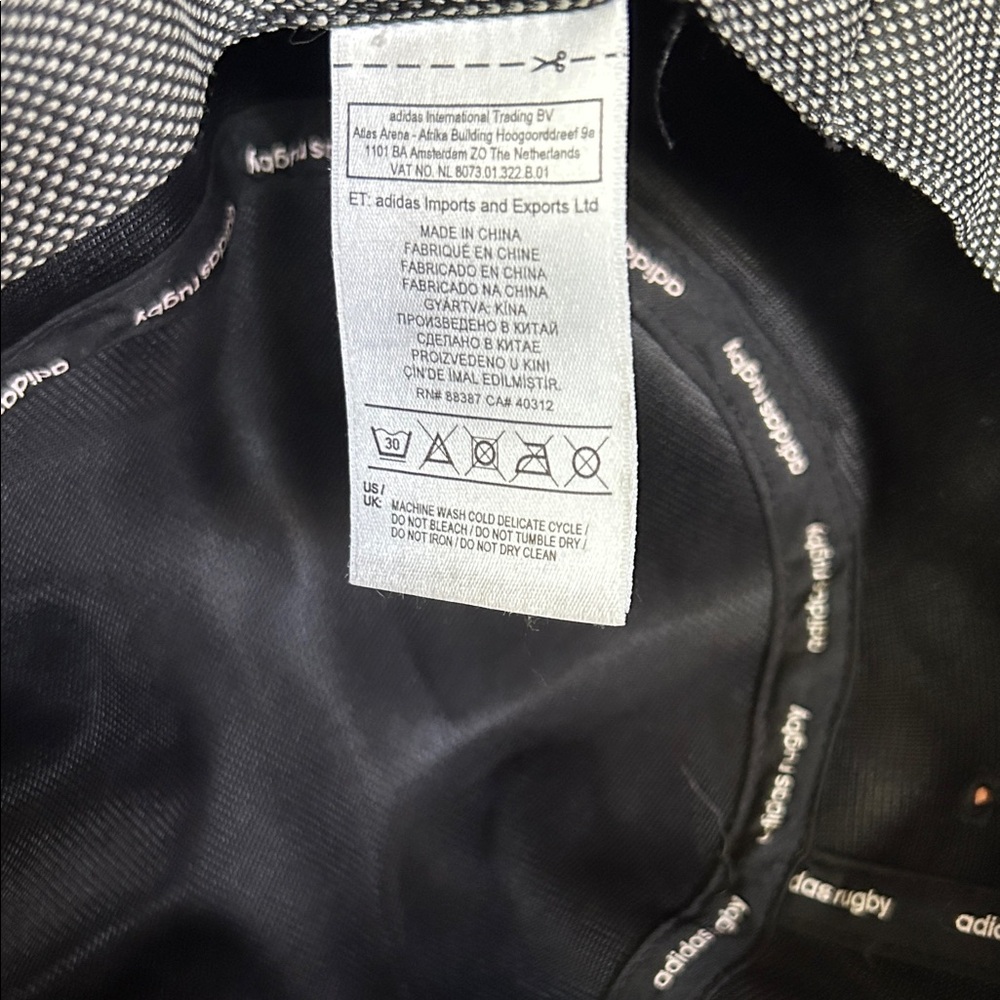 adidas Black Bucket Hat with White Logo - Picture 3 of 4